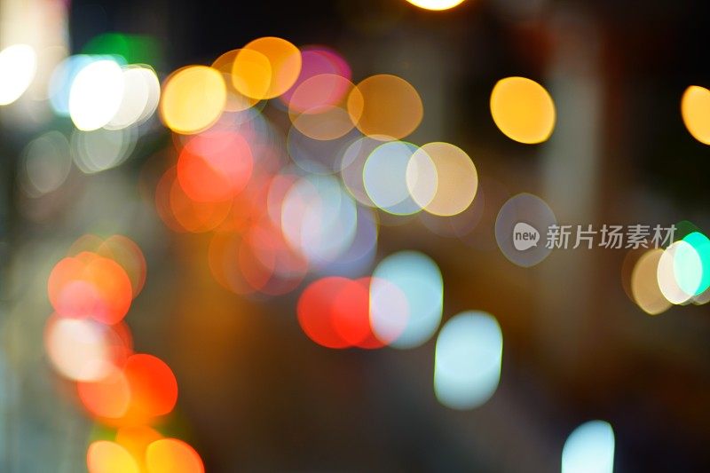 Out of Focus City Lights和lamp with car